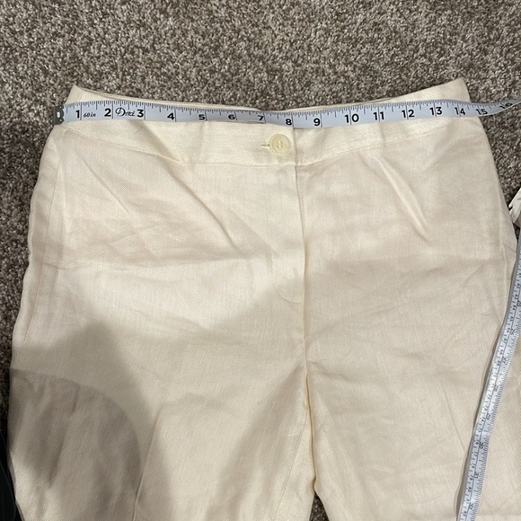 NWT Jones New York Womens White Linen Blend Straight Leg Pants Size 2 Petite - Picture 7 of 10